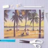 マイアミビーチフロリダヴィンテージウォーターカラーアート 薄葉紙 (クラフト)