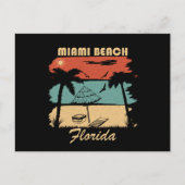 マイアミビーチフロリダヴィンテージサンセット シーズンポストカード (正面)