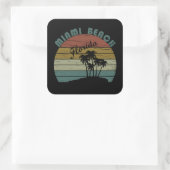 マイアミビーチフロリダヴィンテージサンセット スクエアシール (バッグ)