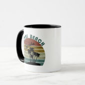 マイアミビーチフロリダヴィンテージサンセット マグカップ (正面左)