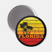 マイアミビーチフロリダヴィンテージサンセット マグネット (正面/裏面)