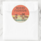 マイアミビーチフロリダヴィンテージサンセット ラウンドシール (バッグ)