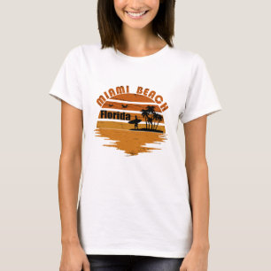 マイアミビーチフロリダヴィンテージサンセット Tシャツ