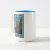 マイアミビーチフロリダヴィンテージトラベルポスター ツートーンマグカップ (正面左)