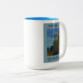 マイアミビーチフロリダヴィンテージトラベルポスター ツートーンマグカップ (正面右)