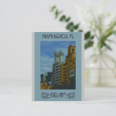 マイアミビーチフロリダヴィンテージトラベルポスター ポストカード (スタンド正面)