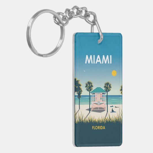 マイアミビーチフロリダヴィンテージトラベル キーホルダー (正面左)