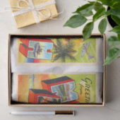 マイアミビーチフロリダヴィンテージ大レターはがき 薄葉紙 (ギフト)