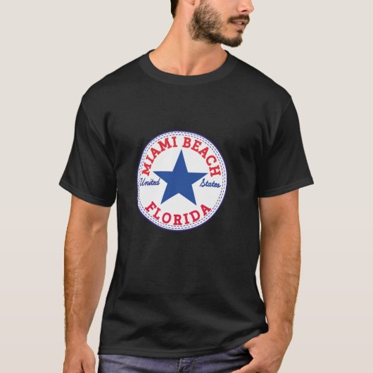 マイアミビーチフロリダ州アメリカ合衆国F Tシャツ (正面)