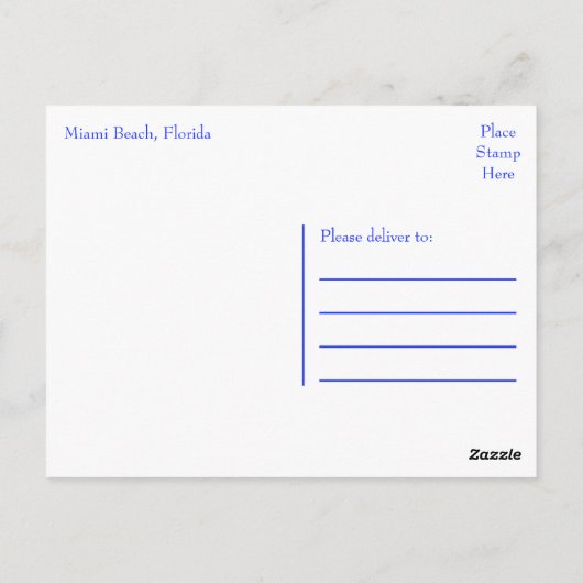 マイアミビーチフロリダ州 – アメリカ ポストカード (裏面)