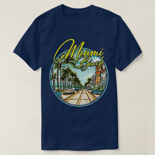 マイアミビーチフロリダ Tシャツ (デザイン正面)