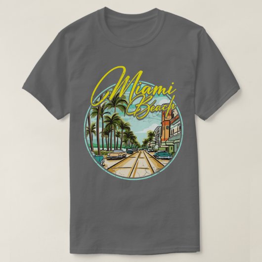 マイアミビーチフロリダ Tシャツ (デザイン正面)