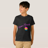 マイアミビーチロゴ – サンパームピンク Tシャツ (正面フル)