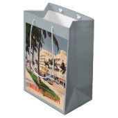 マイアミビーチヴィンテージ旅行スタイル ミディアムペーパーバッグ (裏面アングル)