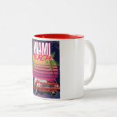 マイアミビーチヴィンテージ旅行ポスター ツートーンマグカップ (正面右)