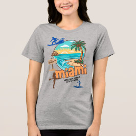 マイアミビーチ｜すべての旅は冒険Tシャツ トライブレンドＴシャツ