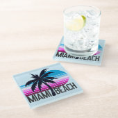 マイアミビーチ ガラスコースター (アングル)