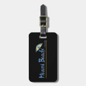 マイアミビーチ，フロリダアンブレラカッコいい ラゲッジタグ (正面縦)