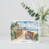 マイアミビーチ、フロリダウォーター絵を描カラーのはがき ポストカード (スタンド正面)