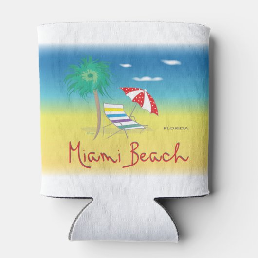 マイアミビーチ、フロリダカッコいいおもしろい 缶クーラー (裏面)
