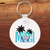 マイアミビーチ – フロリダタイポグラフィ キーホルダー (正面)