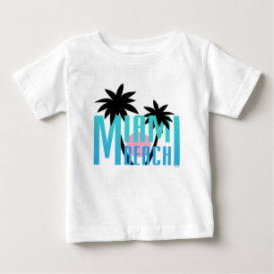 マイアミビーチ – フロリダタイポグラフィ ベビーTシャツ