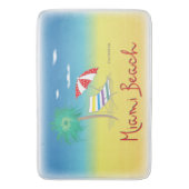 マイアミビーチ、フロリダパームカッコいいおもしろい バスマット (正面縦)