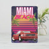 マイアミビーチ，フロリダ80sヴィンテージ旅行ポスター 招待状 (スタンド正面)