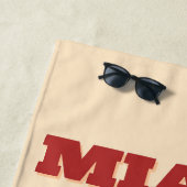 マイアミビーチ，マイアミ旅行アート，レトロ ビーチタオル (インサイチュ)