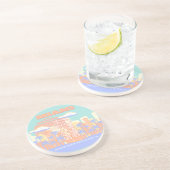 マイアミビーチ，マイアミ旅行名門私立校風のアートルームパステル コースター (側面)