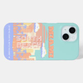 マイアミビーチ,マイアミ旅行名門私立校風のアートルームパステル Case-Mate iPhoneケース (裏面 (横))