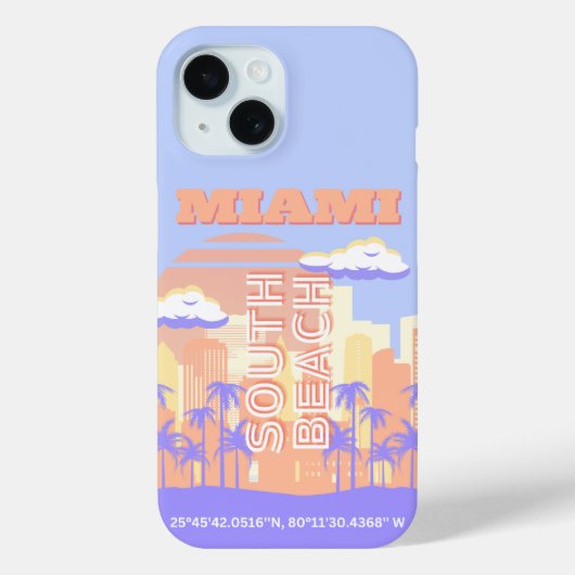 マイアミビーチ,マイアミ旅行名門私立校風のアートルームパステル Case-Mate iPhoneケース (裏面)