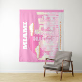 マイアミビーチ，マイアミ旅行名門私立校風のアート，ピンク タペストリー (インサイチュ)
