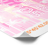 マイアミビーチ，マイアミ旅行名門私立校風のアート，ピンク ポスター (角)