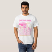 マイアミビーチ,マイアミ旅行名門私立校風のアート,ピンク Tシャツ (正面フル)