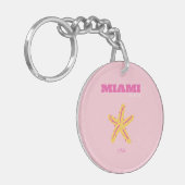マイアミビーチ,マイアミ旅行名門私立校風のアート,ルーム,ピンク キーホルダー (正面左)