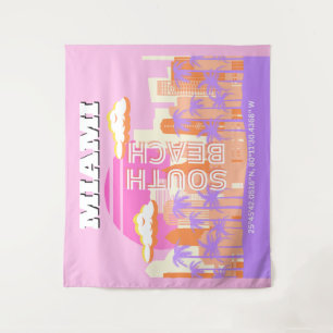 マイアミビーチ,マイアミ旅行名門私立校風のアート,ルーム,ピンク タペストリー