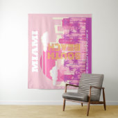 マイアミビーチ，マイアミ旅行名門私立校風のアート，ルーム，ピンク タペストリー (インサイチュ)