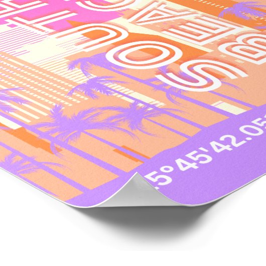 マイアミビーチ,マイアミ旅行名門私立校風のアート,ルーム,ピンク ポスター (角)