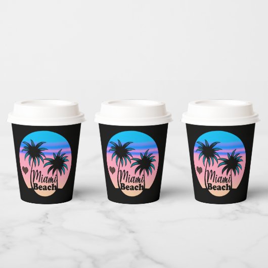 マイアミビーチ 紙コップ (複数)