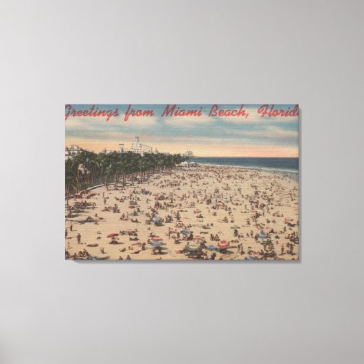マイアミビーチ, FloridaGreetings FromMiami, FL キャンバスプリント (正面)