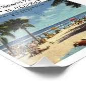 マイアミビーチFLマップ座標ヴィンテージスタイル フォトプリント            (角)