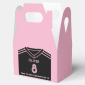 マイアミピンクアンドブラックサッカーパーティー誕生日 フェイバーボックス (オープン)