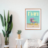 マイアミフロリクラシックダライフガードタワーアールデコ ポスター