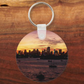 マイアミフロリダのスカイラインアットサンセット キーホルダー (正面)