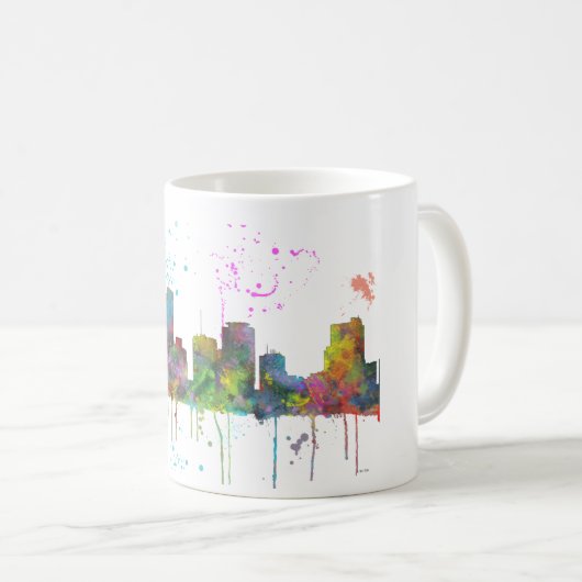 マイアミフロリダのスカイライン コーヒーマグカップ (正面右)