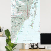 マイアミフロリダの地図（1981年） ポスター (ホームオフィス)