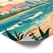 マイアミフロリダイラストレーショントラベルアートヴィンテージ ポスター (角)