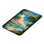 マイアミフロリダイラストレーショントラベルアートヴィンテージ マグネット (左側)