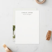 マイアミフロリダウォーターカラーパームランドスケープ ノートカード (正面/裏面インサイチュ)